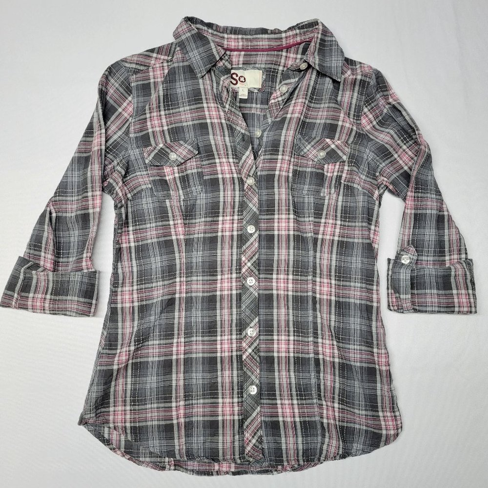 SO Plaid Button Down Shirt